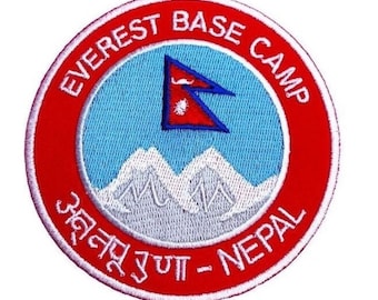 Mount Everest Base Camp Nepal Patch (3.5 Inch) Iron/Sew-on Badge Mountaineering Trek Emblem Mountain Trekking Souvenir Crest Gift Patches