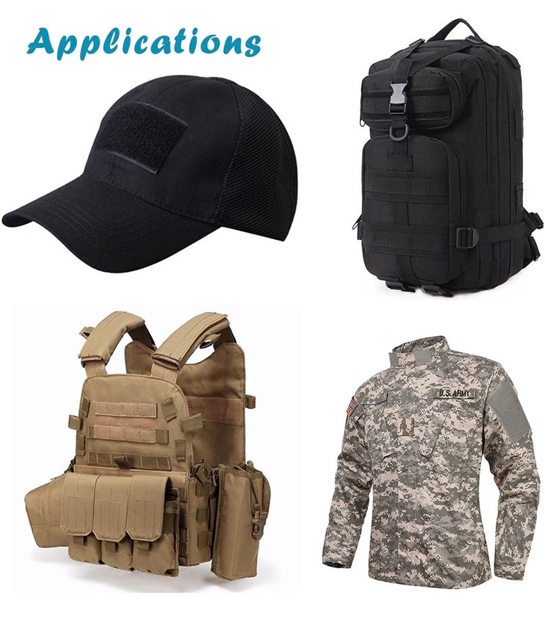 May include: A collection of tactical gear, including a black backpack with multiple straps and buckles, a black baseball cap with a velcro patch, a tan tactical vest with multiple pouches, and a camouflage jacket with the text "U.S. ARMY" on the chest.