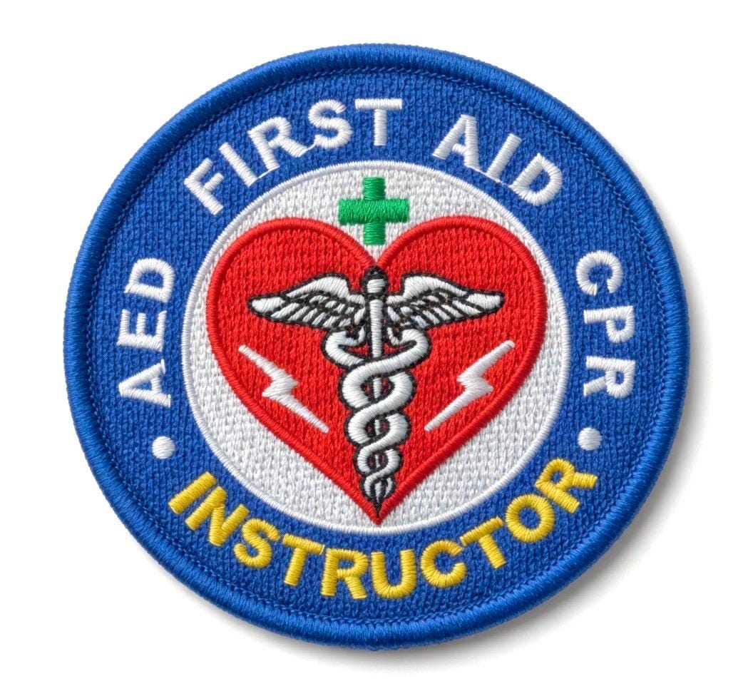 First Aid CPR AED Instructor Patch (3 Inch) Embroidered Iron-on / Sew ...
