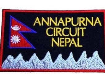 Annapurna Loop Nepal Patch (3,5 Zoll) Gesticktes Eisen / Aufnäher Applikations Emblem Asia Trek Bergsteigen Souvenir Crest Patches