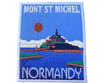 Mont St Michel Normandy Patch Embroidered Iron-on/Sew-on Badge (3.5 Inch) Travel Europe Souvenir France Vacation Emblem Gift Patches