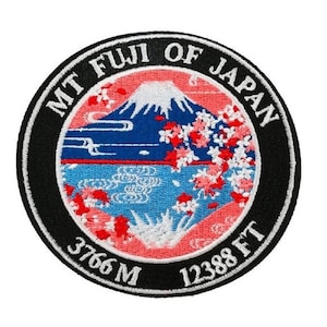 Mount Fuji of Japan Patch (3.5 Inch) Embroidered Iron or Sew-on Badge Asia Trek Mountain Souvenir Summit Hike Fujisan DIY Gift Patches