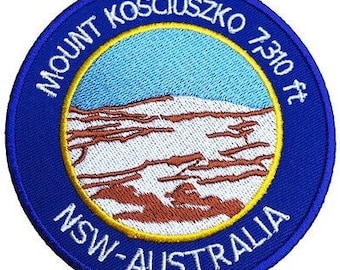 Mount Kosciuszko Australia Patch (3.5 Inch) Embroidered Iron or Sew-on Badge NSW OZ Trek Collectible Souvenir New South Wales Climbing Gift