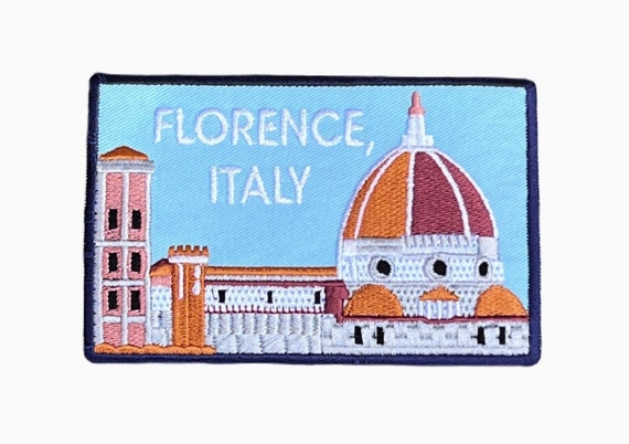 Toppa Firenze Italia (4,25 pollici) ricamata da stirare/cucire o con gancio e passante, souvenir da viaggio in Europa, emblema della Toscana, toppe regalo - Italia