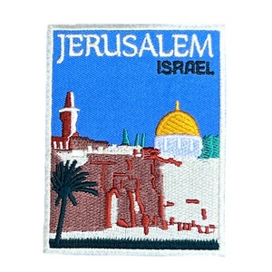Jerusalem Israel Patch (3.5 Inch) Embroidered Iron-on / Sew-on Badge Travel Souvenir Emblem Perfect for Luggage, Backpack, DIY Gift Patches