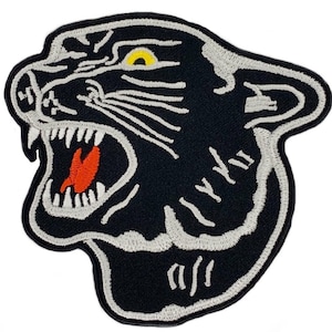 Large Black Panther Patch (4 Inch) Embroidered Iron or Sew-on Badge Big Cat DIY Costume, Backpack, Jacket, Hat, Bag, Shirt, Gift Patches