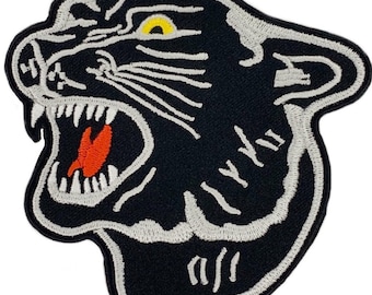 Large Black Panther Patch (4 Inch) Embroidered Iron or Sew-on Badge Big Cat DIY Costume, Backpack, Jacket, Hat, Bag, Shirt, Gift Patches