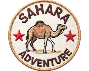Sahara Adventure Patch (3.2 Inch) Embroidered Iron-on/Sew-on Badge Travel Africa Souvenir Vacation Emblem Crest Backpack Gift Patches