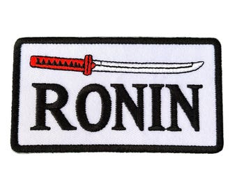 Geborduurde Ronin-patch (3,5 inch) samurai Japans katana-ontwerp opstrijk-/naaibadge perfect voor jassen, rugzakken en cadeaupatches