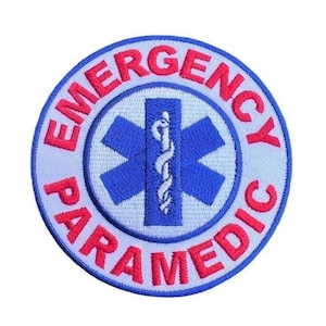 Emergency-Paramedic Patch (3 Inch) Embroidered Iron-on or Sew-on Badge Medic Costume Emblem Shirt / Bag / Jacket /  Hat / DIY Gift Patches