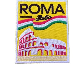 Rome Italy Patch (3.5 Inch) Iron-on / Sew-on Badge Travel Europe Souvenir Colosseum Roma Italia Vacation Emblem Gift Patches
