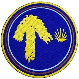 Der Jakobsweg Spanien Patch (3,5 Zoll) Aufnäher zum Aufbügeln Camino De Santiago Europa zu Fuß Trek Reise Souvenir Emblem DIY Geschenk Aufnäher