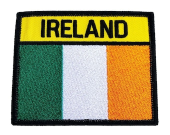 Ireland Flag Patch (3.75 Inch) Hook + Loop Embroidered Badge Eire Tri-Color Tactical Morale Airsoft Martial Arts Irish Travel Gift Patches