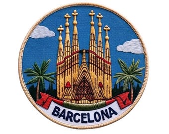 Parche de Barcelona (3,5 pulgadas), termoadhesivo o cosible, ideal para mochilas, sombreros, bolsos y regalos.