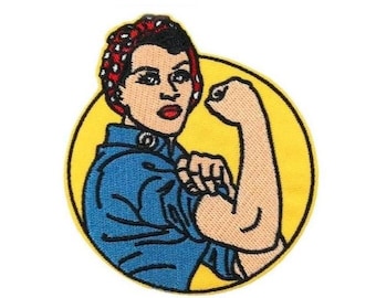 Rosie the Riveter We Can Do It! Patch (3.5 Inch) Iron or Sew-on Badge DIY Poster Costume, Overalls, Jacket, Bags, Shirts, Pants Gift Patches