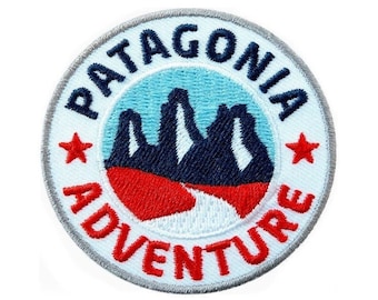 Patagonia Adventure Patch Badge termoadesivo Sud America Cile Argentina Trekking Escursionismo Viaggio Torres del Paine Zaino da viaggio Toppe regalo