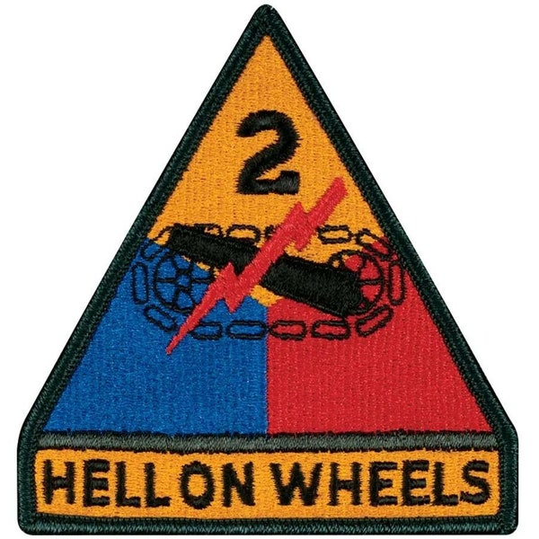 Hell on Wheels 2e pantserdivisie patch (4 inch) ijzer/opnaai-badge speciaal uniform schild schouder logo gepantserde korpspatches