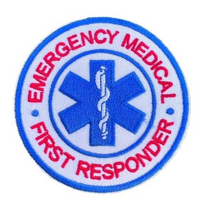 Emergency-Medical First-Responder Patch (3 Inch) EMR Embroidered Iron or Sew-on Badge Costume Jacket Bag Backpack DIY First Aid Gift Patches