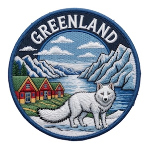 Grönland-Aufnäher (8,9 cm) zum Aufbügeln/Aufnähen, Reise-Souvenir-Emblem, perfekt für Rucksäcke, Gepäck, Hüte, Taschen, Bastelarbeiten, DIY-Geschenkaufnäher