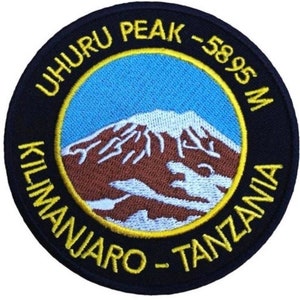 Mount Kilimanjaro Patch (3.5 Inch) Uhuru Peak Tanzania Iron or Sew-on Badge Africa Trek Mountaineering Summit Emblem Souvenir Gift Patches
