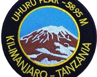 Mount Kilimanjaro Patch (3.5 Inch) Uhuru Peak Tanzania Iron or Sew-on Badge Africa Trek Mountaineering Summit Emblem Souvenir Gift Patches