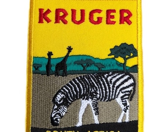 Kruger National Park South Africa Patch Embroidered Iron-on / Sew-on Badge (90mm) Travel Souvenir Emblem Gift Patches