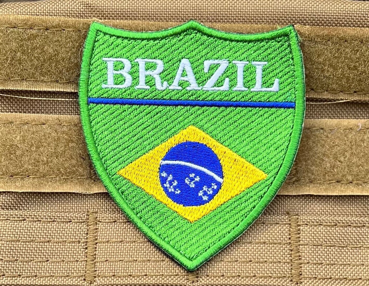 Brasil Brazil Brazilian National Flag Souvenir 3.5” long Embroidered Patch  Badge