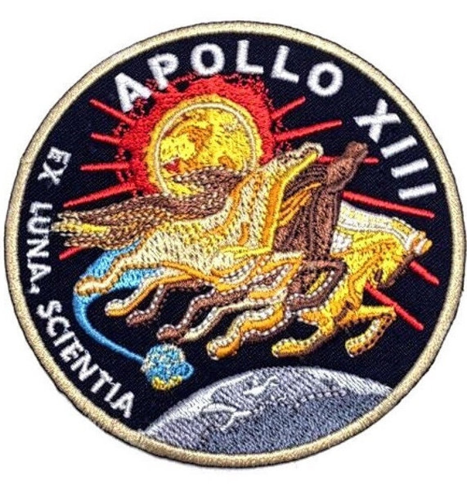 Apollo 13 Mission Patch (3.5 Inch) Embroidered Iron-on / Sew-on Badge ...