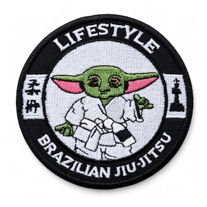 Brasiliansk Jiu Jitsu Livsstilsmärke Broderat Stryk-på/Sy-på-märke för Barn Ungdomar BJJ Vitt Bälte Nybörjare Kampsport Gåva Tygmärken