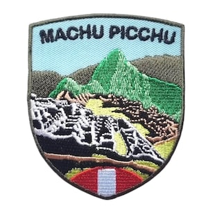 Machu Picchu Patch Embroidered Iron-on/Sew-on Badge (3 Inch) Travel Peru Vacation Souvenir Tourist Emblem Gift Patches