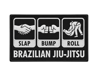 Naszywka brazylijskiego jiu-jitsu, naszywka z nadrukiem Slap Bump Roll, do naszycia i prasowania, emblemat BJJ Gi (3 cale)