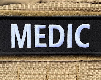 Medic Patch (5 Inch) Embroidered Velkro Badge Hook Fastener Backing EMT EMS Training Graduate / Tactical / Airsoft Gift Patches