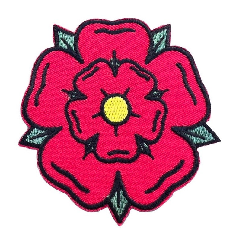 Lot De 2 Patches Brodés Roses Rouges – À Repasser Ou à Coudre – Badge Fleur Pour Customiser Vêtements, Sacs Et Accessoires