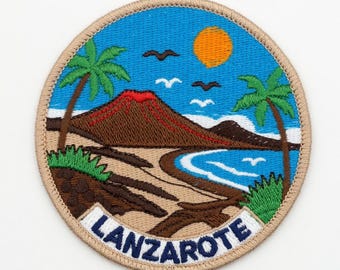 Lanzarote Canary Islands Patch Embroidered Iron-on/Sew-on Badge Travel Europe Souvenir Spain Island Vacation Emblem Holiday Gift Patches