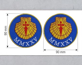 x2 Camino 2025 Patch Embroidered Iron-on / Sew-on Badge Buen Camino De Santiago Emblem Gift Patches