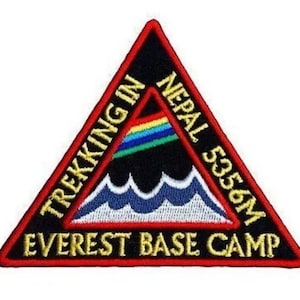 Trekking in Nepal Everest Basislager Aufnäher (3.5 Inch) Aufnäher zum Aufnähen Trek Jacke Tasche Rucksack Emblem Crest Reise Souvenir Geschenk Aufnäher