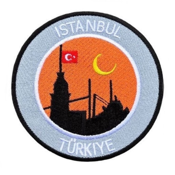 Istanbul Turkey Patch (3.5 Inch) Embroidered Iron or Sew-on Badge Turkiye Travel Souvenir Emblem Crest Backpack, Jacket, Hat, Gift Patches