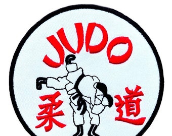 Judo Patch (4 Zoll) Gesticktes Eisen / Aufnähen Kimono Gi Japanische Kampfkunst Japan Judocas Training Emblem Geschenk Aufnäher