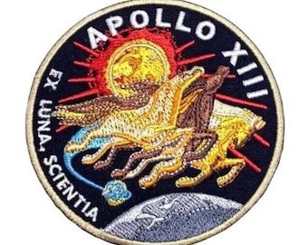 Apollo 13 Mission Patch (3.5 Inch) Embroidered Iron-on / Sew-on Badge Astronaut Space Suit Souvenir Costume Apollo Moon Landing Gift Patches