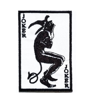 Toppa da stirare/cucire The Joker (3,5 pollici) Distintivo da poker Jokers Wild Deck Cards Costume da giullare Perfetto per zaini, borse, cappelli, toppe per giacche
