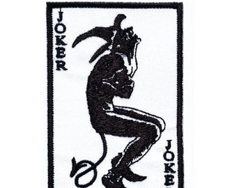 The Joker-patch (3,5 inch) opstrijkbare/naaibare badge Poker Jokers Wild Deck Cards Jester-kostuum Perfect voor rugzakken, tassen, hoeden en jacks