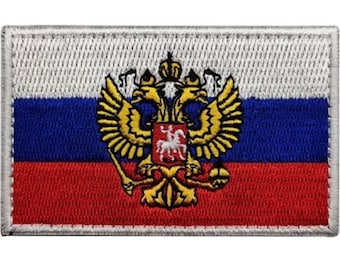 Russian Imperial Flag Patch (3.2”) Hook and Loop Badge Russia Double Headed Eagle Tactical, Morale, Travel, Airsoft, Paintball Gift Patches