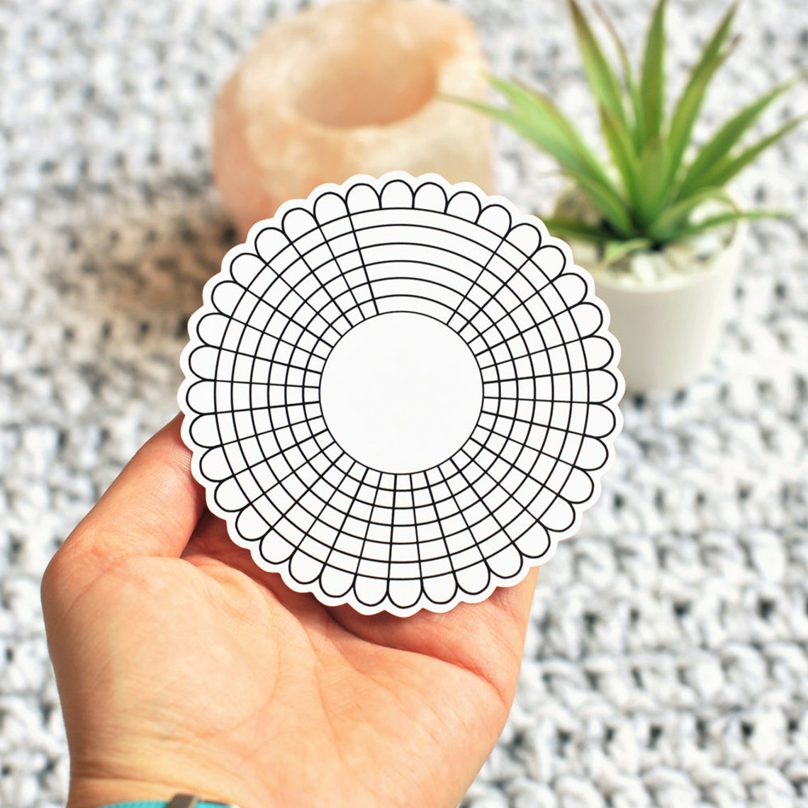 Monthly circular flower habit tracker Universal fits any Etsy