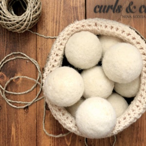 100 % Wool Dryer Balls including 10ml essential oil tumble dryer sheet alternative natural farm product sheep felted undyed image 2