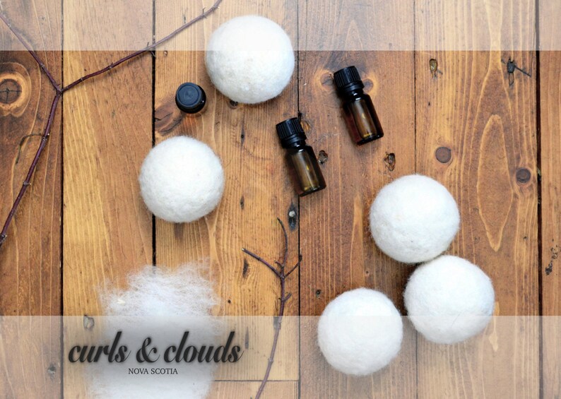 100 % Wool Dryer Balls including 10ml essential oil tumble dryer sheet alternative natural farm product sheep felted undyed image 3