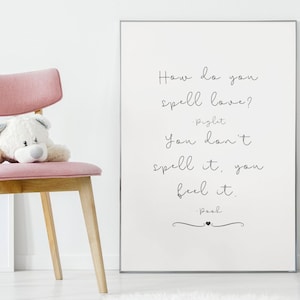Pooh impressão arte de parede do berçário citação do ursinho pooh arte de parede para impressão citação de amor citação de milne como você soletra amor citação do ursinho pooh