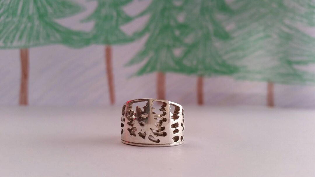 The Forest With Band Tree Ring Nature Ring Fashion Ring - Etsy