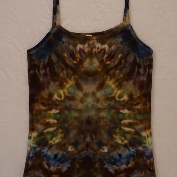 Fractal effect Bella Canvas Large Cami. Psychedelic tie dye shirt. LCL1086