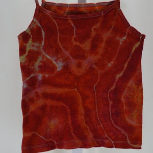 Fractal Effect Youth Medium reverse dyed cami tank top YCM1655.  Psychedelic tie dye.