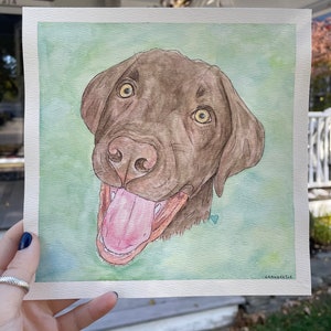 Custom Watercolor Pet Portrait from Photo